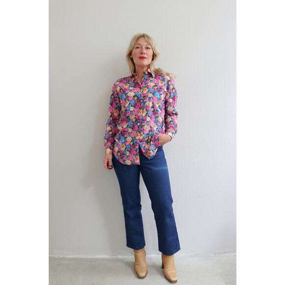 2000's Vintage Maus & Hoffman Floral Blouse Women's XS SM MD Liberty Art Fabrics - Picture 4 of 9